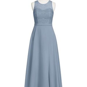 Azazie Emery dusty blue bridesmaid dress
